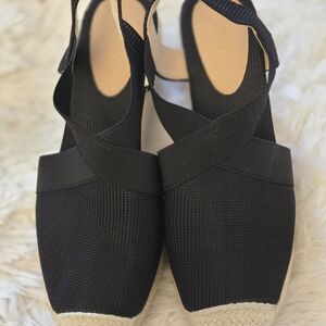 SHEIN Black Espadrilles with Cutout Design